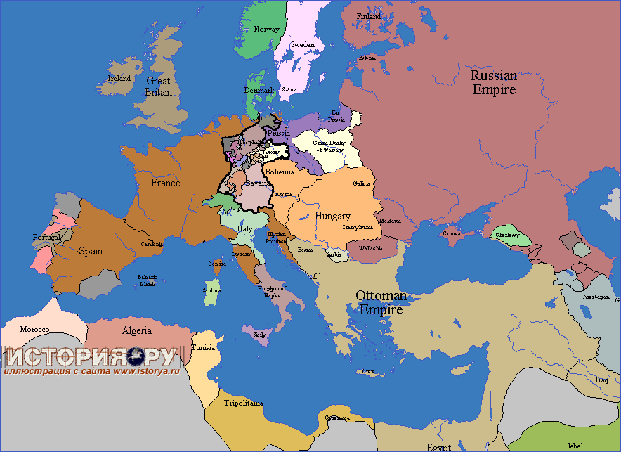 Хронология Европы в картах, 1812 год