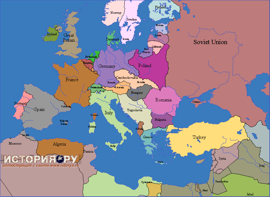 Хронология Европы в картах, 1930 год