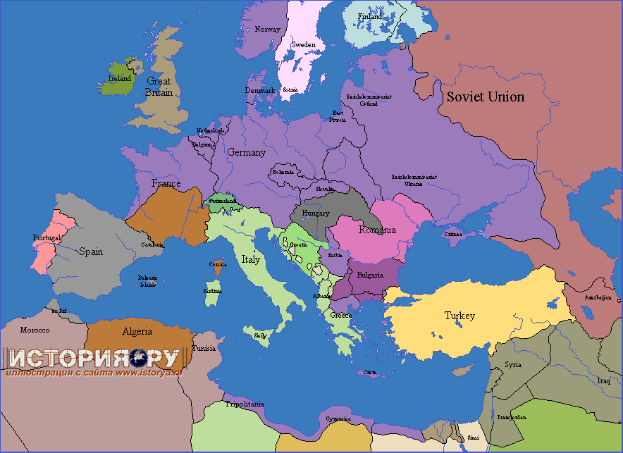 Хронология Европы в картах, 1942 год