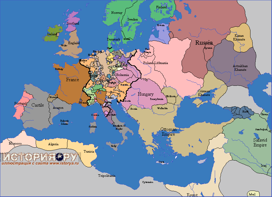 Хронология Европы в картах, 1510 год